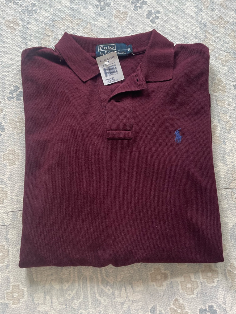 Men’s Polo Ralph Lauren Burgundy Long Sleeve Polo Size Medium